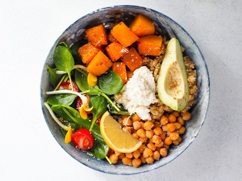 Build your own burrito bowl at a costa vida catering event