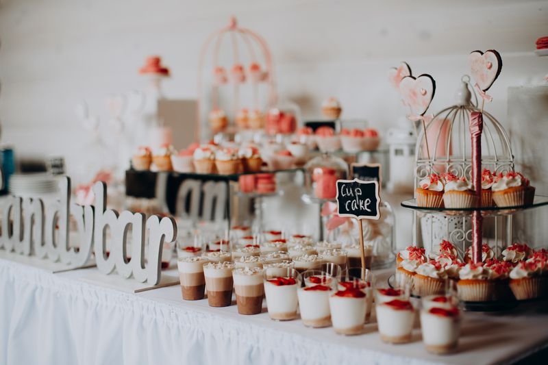 Wedding catering buffet setup