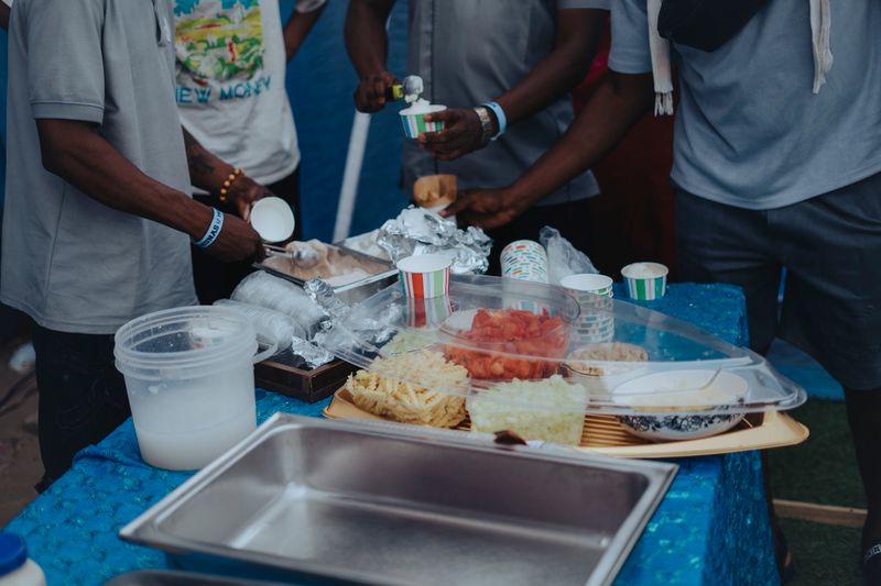 Outdoor catering event served by Costa Vida team