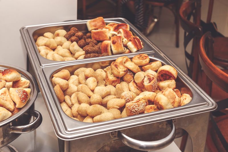 Costa Vida catering event setup with fresh food